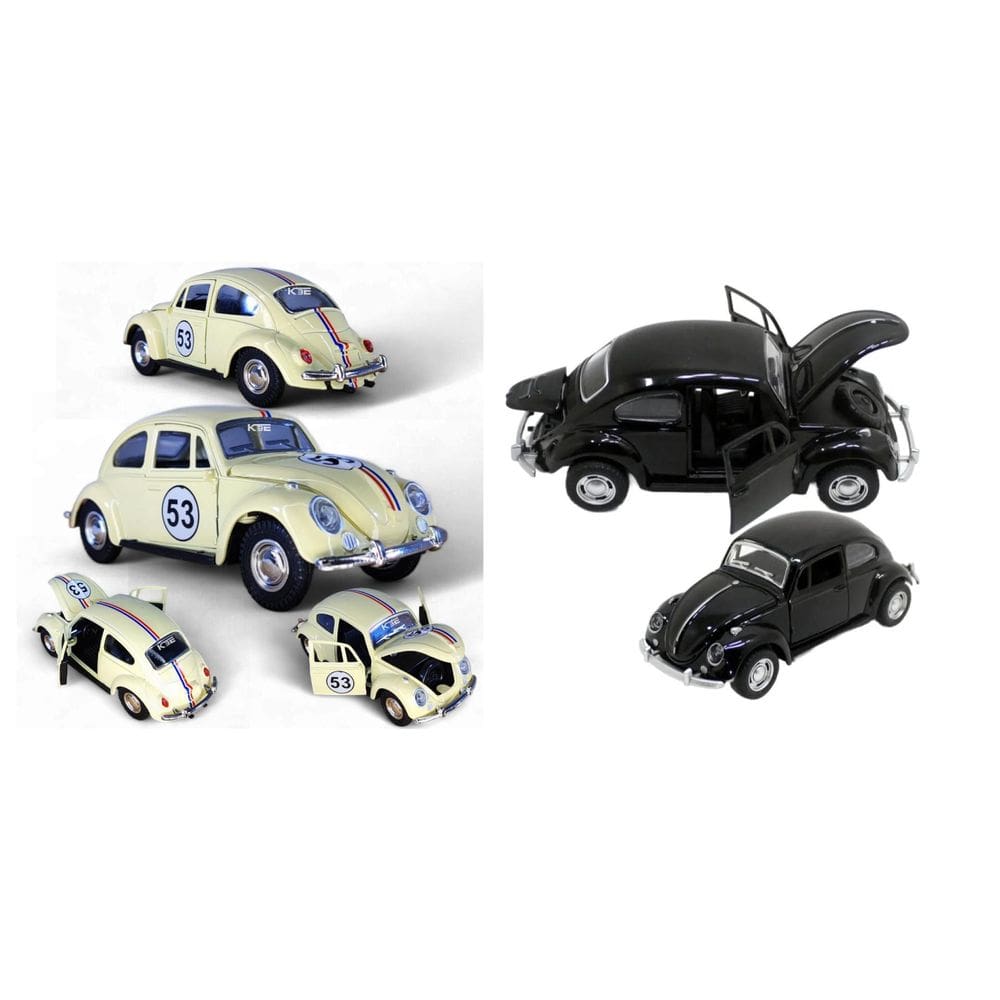 Kit 2 Super Miniatura Carrinho Ferro Fusca 1957 Herbie Abre