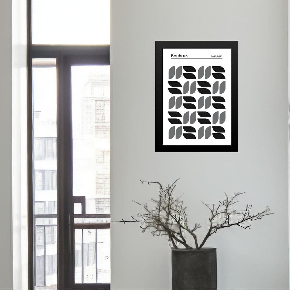 Quadro Bauhaus Grey - Minimalist Tears 45X34Cm - Com Vidro