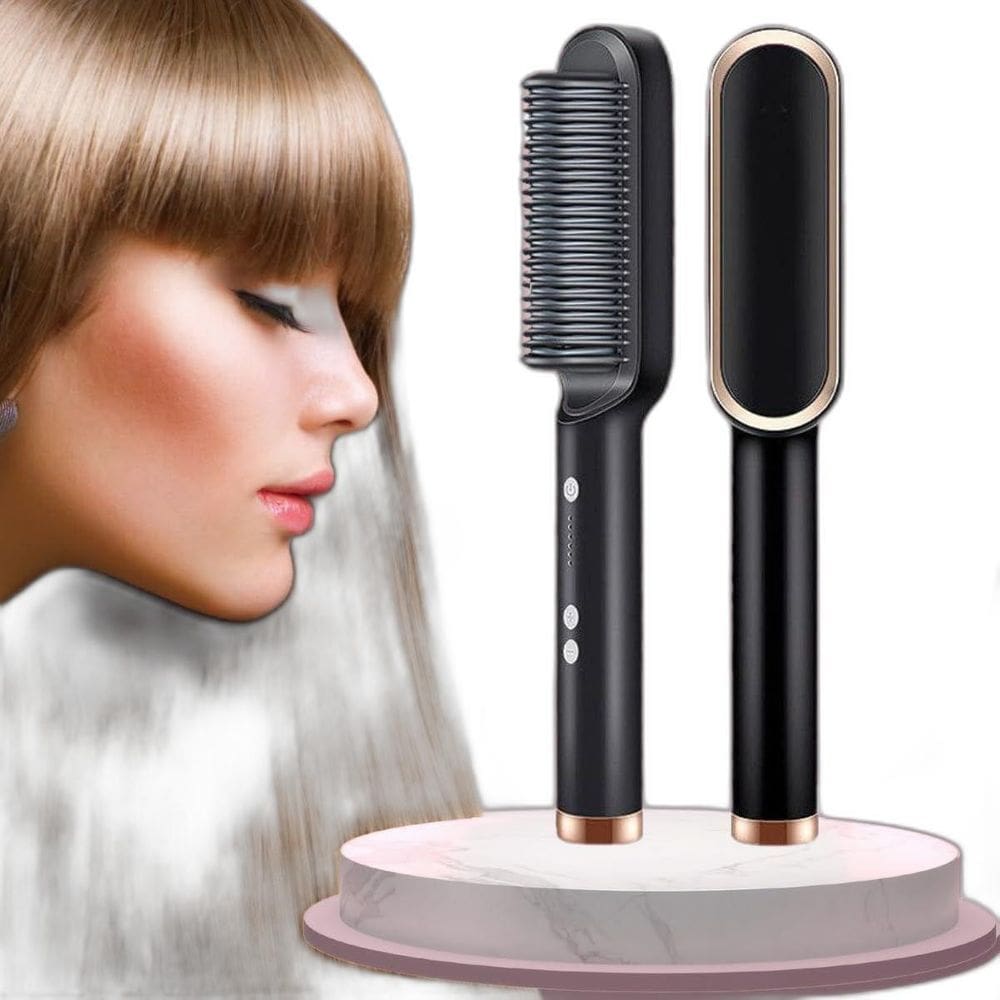 Escova Alisadora 3 Em 1 Seca Modela Chapinha