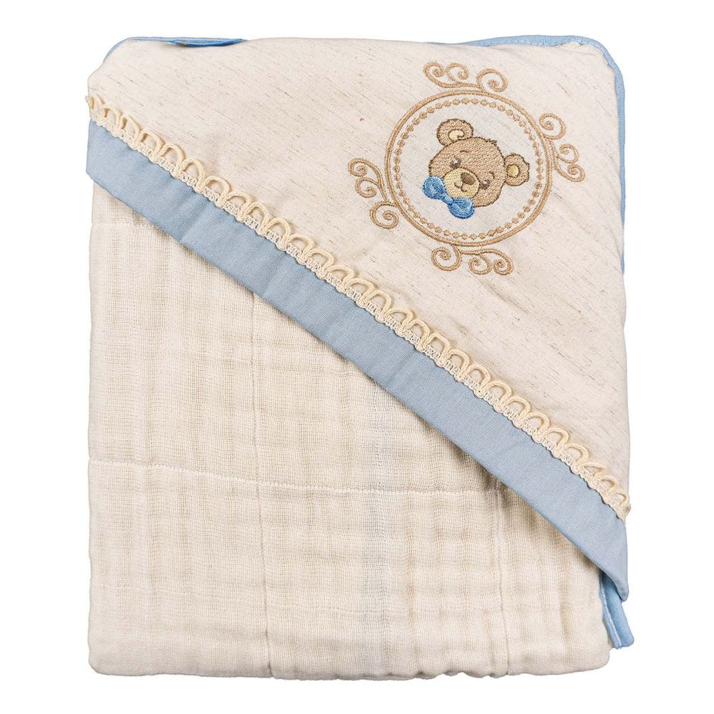 Toalha Soft com Capuz de Canto Bordado e Ponto Curva