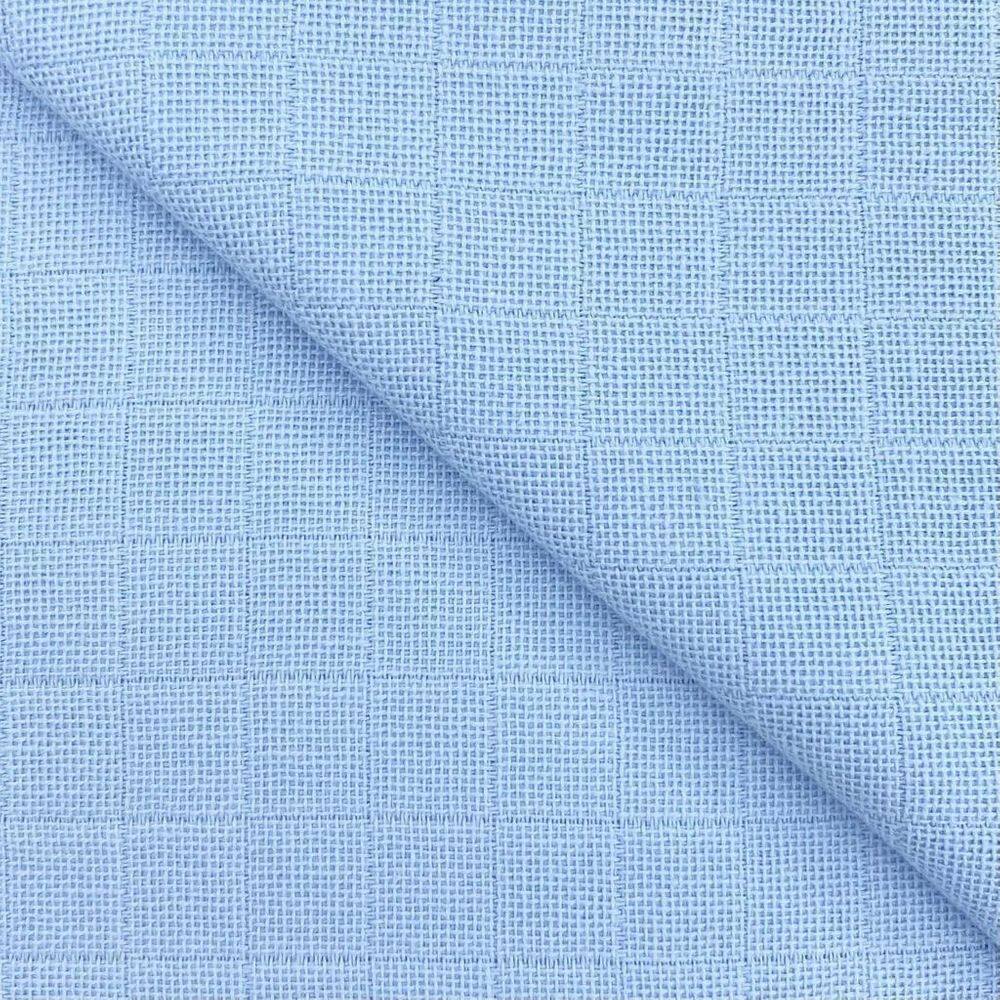 3 Metros De Tecido Fralda Quadriculada 100% Algodão Azul