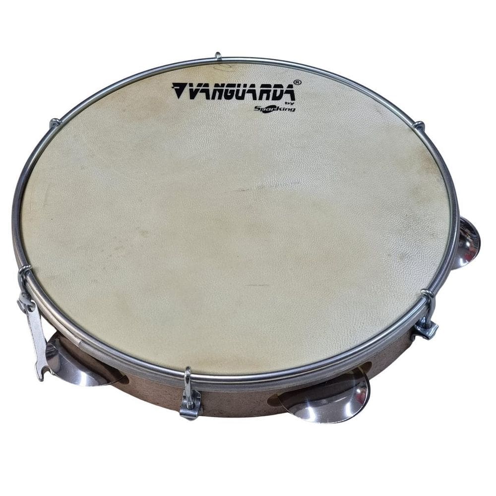 Pandeiro 10 Abs Natural Padrão Cerejeira Pele Couro Natural