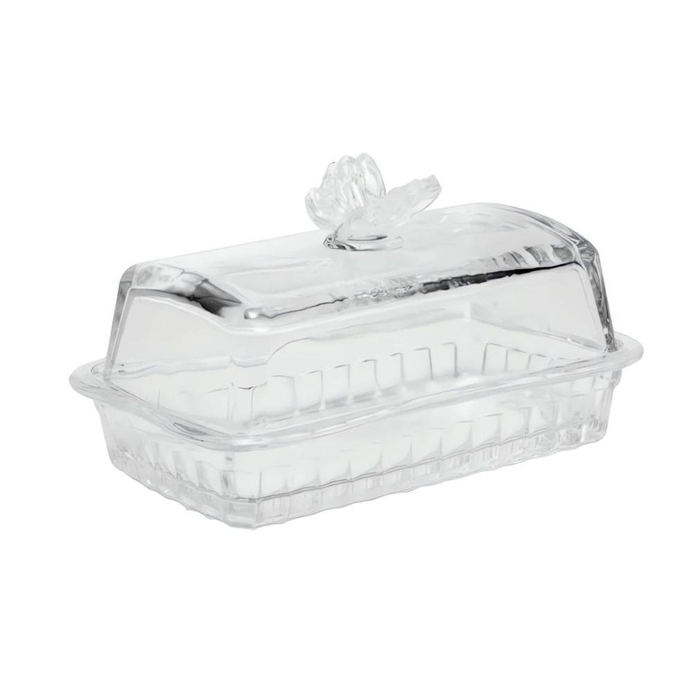 Manteigueira Vidro 17X10.5X10Cm - Tampa Borboleta - Cozinha