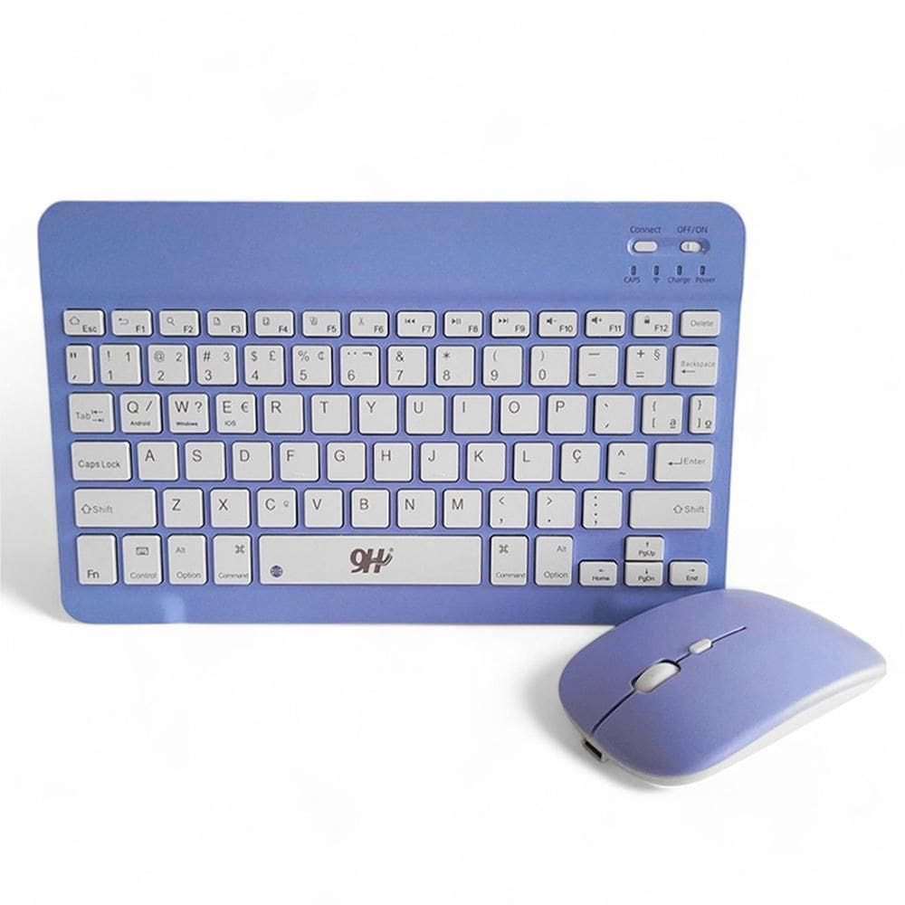Kit Teclado E Mouse Sem Fio A6732 Roxo Ultra Fino