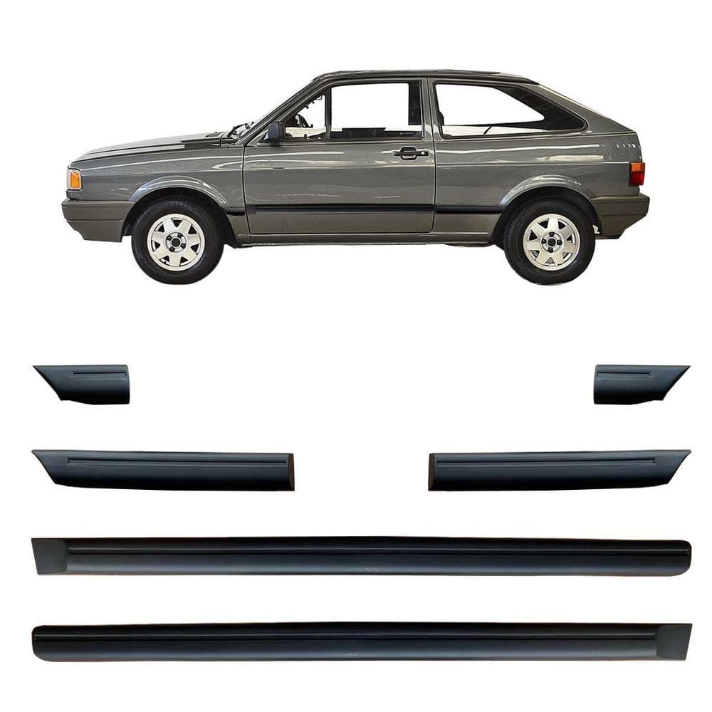 Friso Lateral Largo Gol Gl 1989 A 1995 Preto 6 Peças