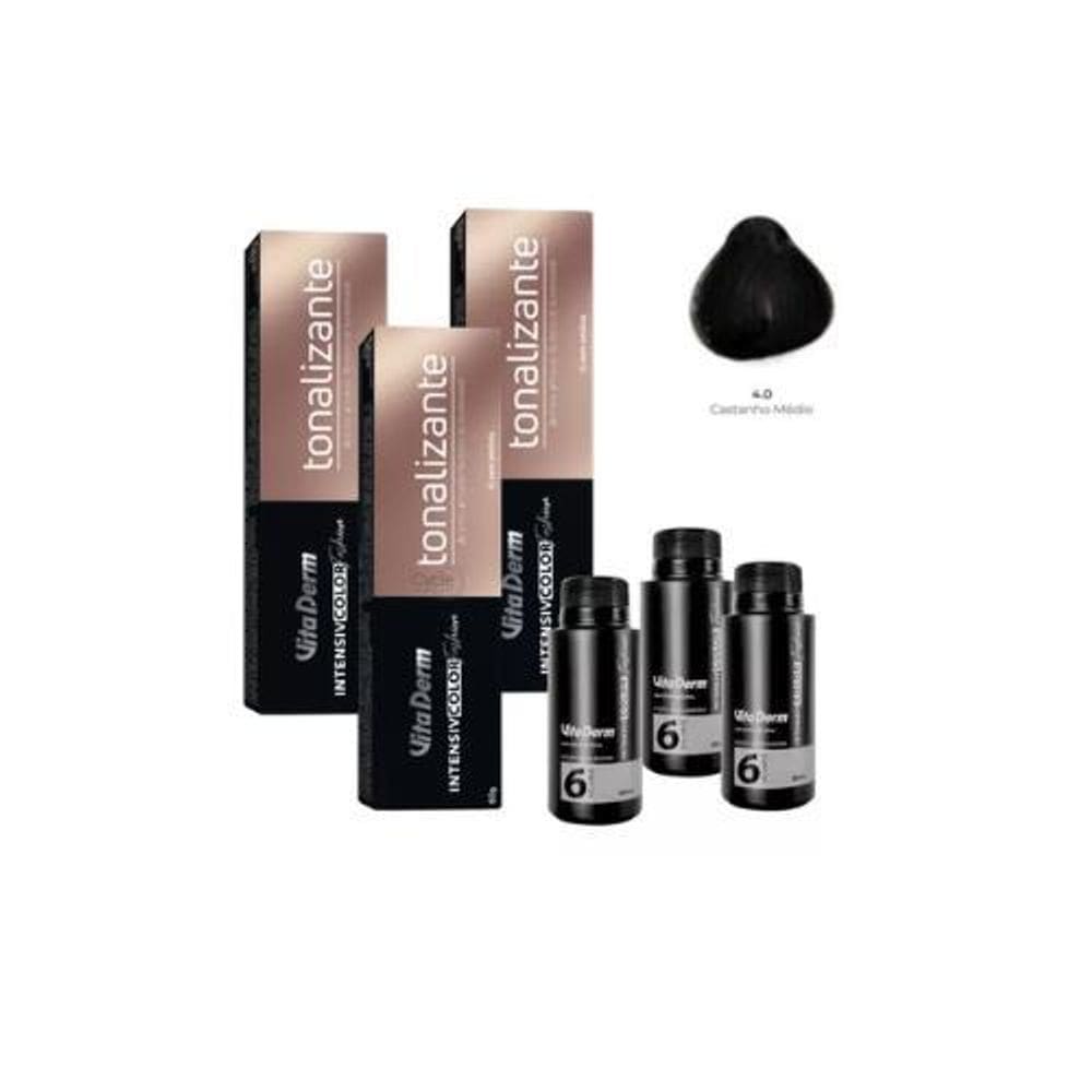 Kit Vita Derm Tonalizante 4.0 + Ox De 6 Volumes