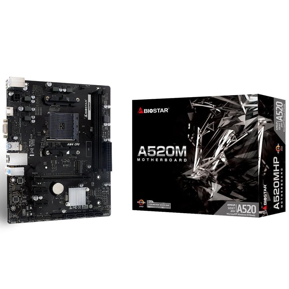 Placa-Mãe Biostar A520Mhp A520 Am4 Matx Ddr4 M2 Pcie Gigabit