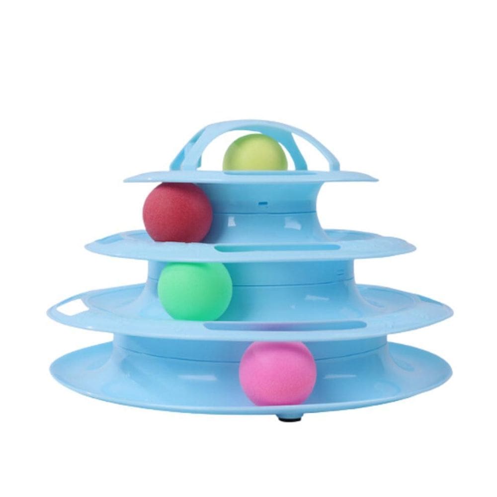 Torre Interativa Para Gato Com Bolinhas Cor Azul 4 Níveis