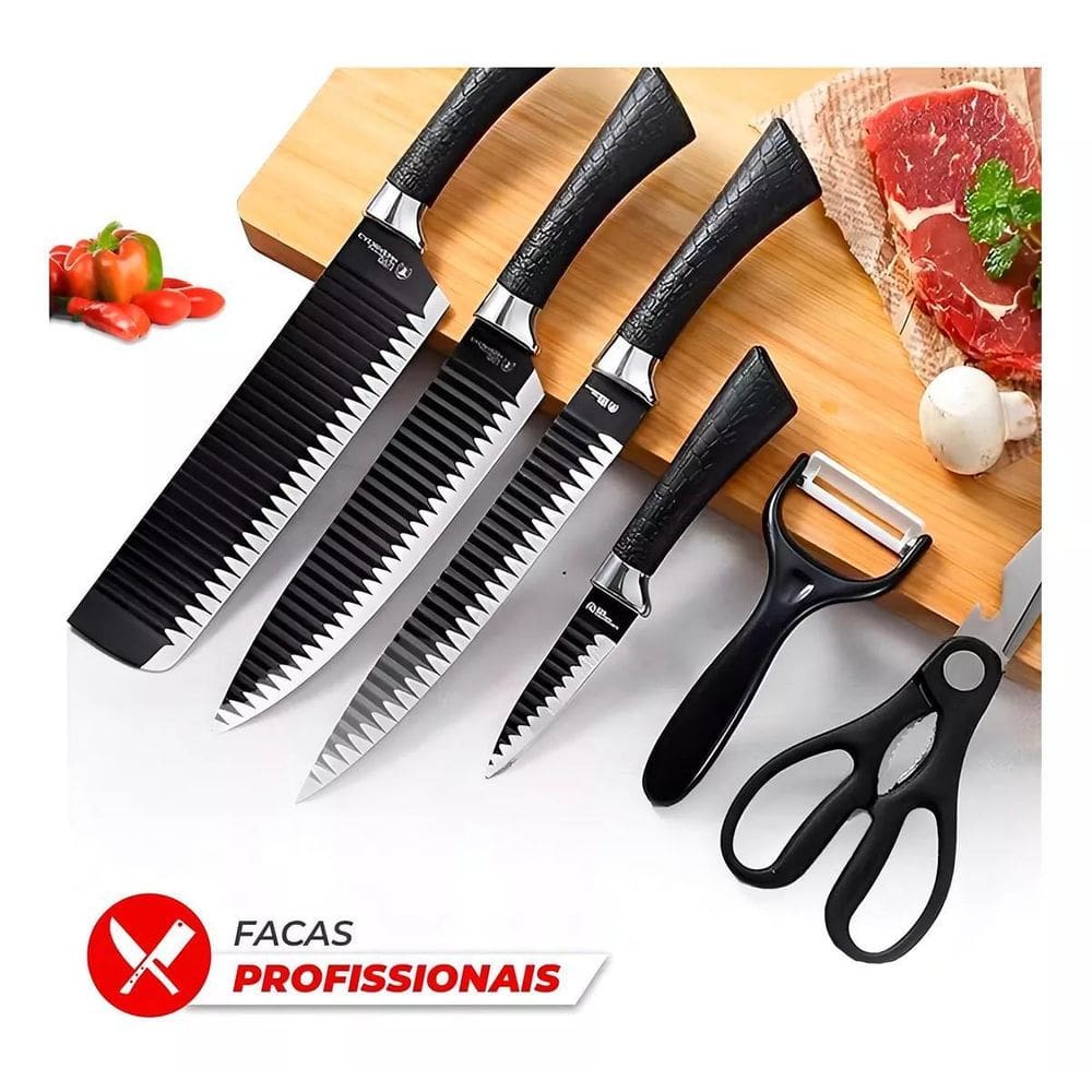 Super Facas Em Inóx 304 Luxo Pra Churrasco