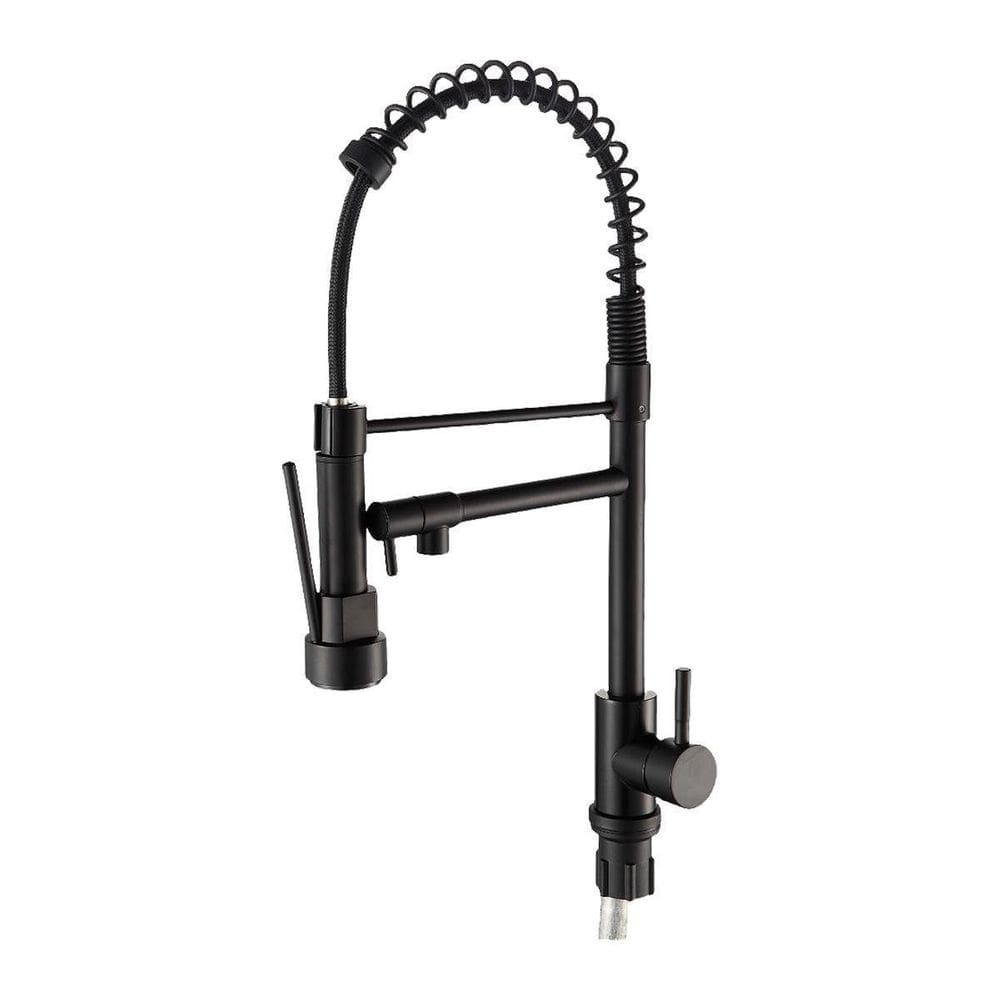 Torneira De Pia Cozinha Bancada Gourmet 2 Jatos Preto Flex