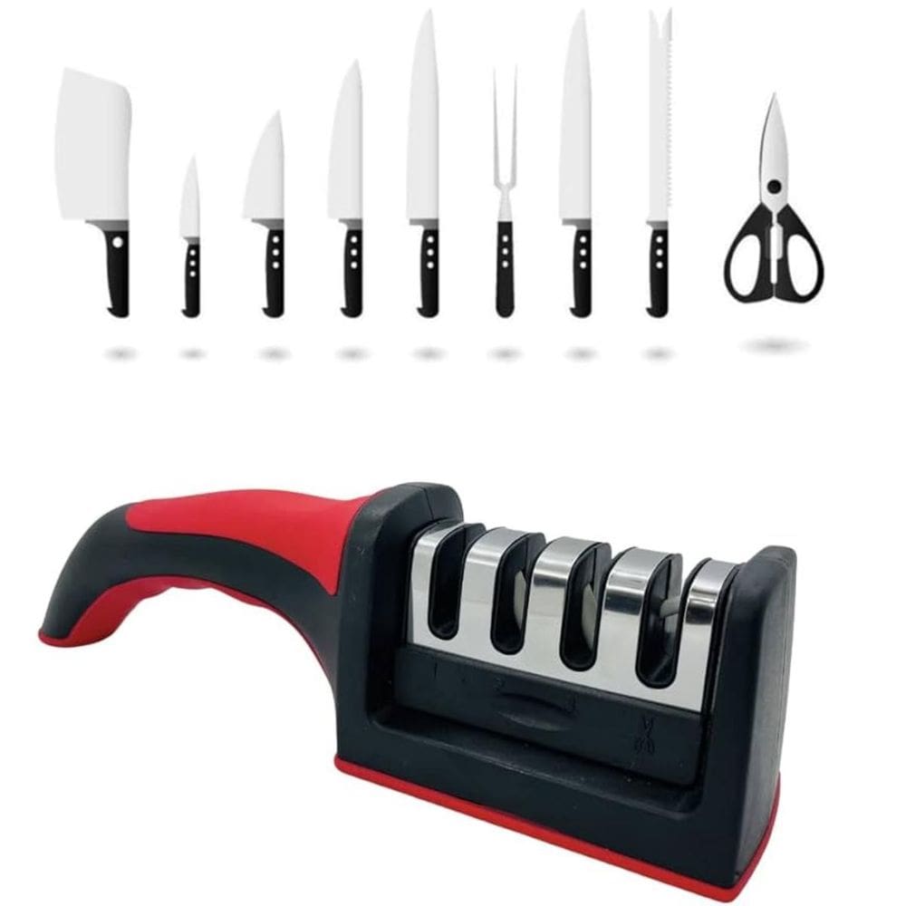 Amolador De Facas 3 Em 1 Cozinha Prática