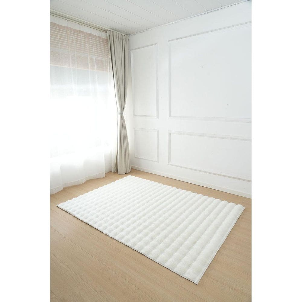 Tapete Pelo Alto Ondulado Waves 100X140Cm - Jolitex - Branco