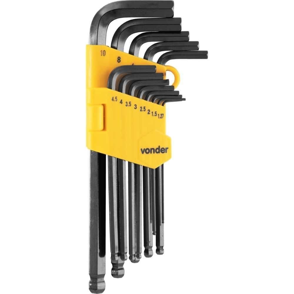 Jogo Chave Allen 1,27-10Mm Crv Tipo L Abaulada 13 Pçs Vonder