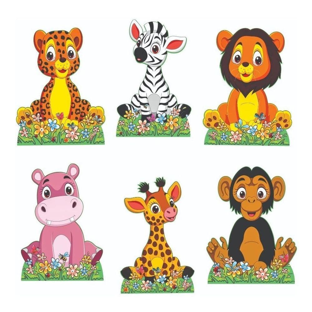 Animais Baby Kit 6 Displays Totens De Decoração De Festa