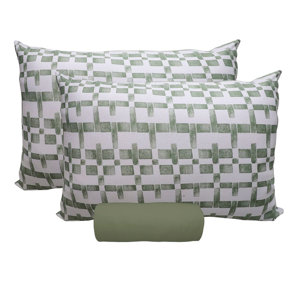 Jogo de Lençol KazzaVip Casal Malha 100% Algodão Premiun Classic Malu 3 Peças Verde