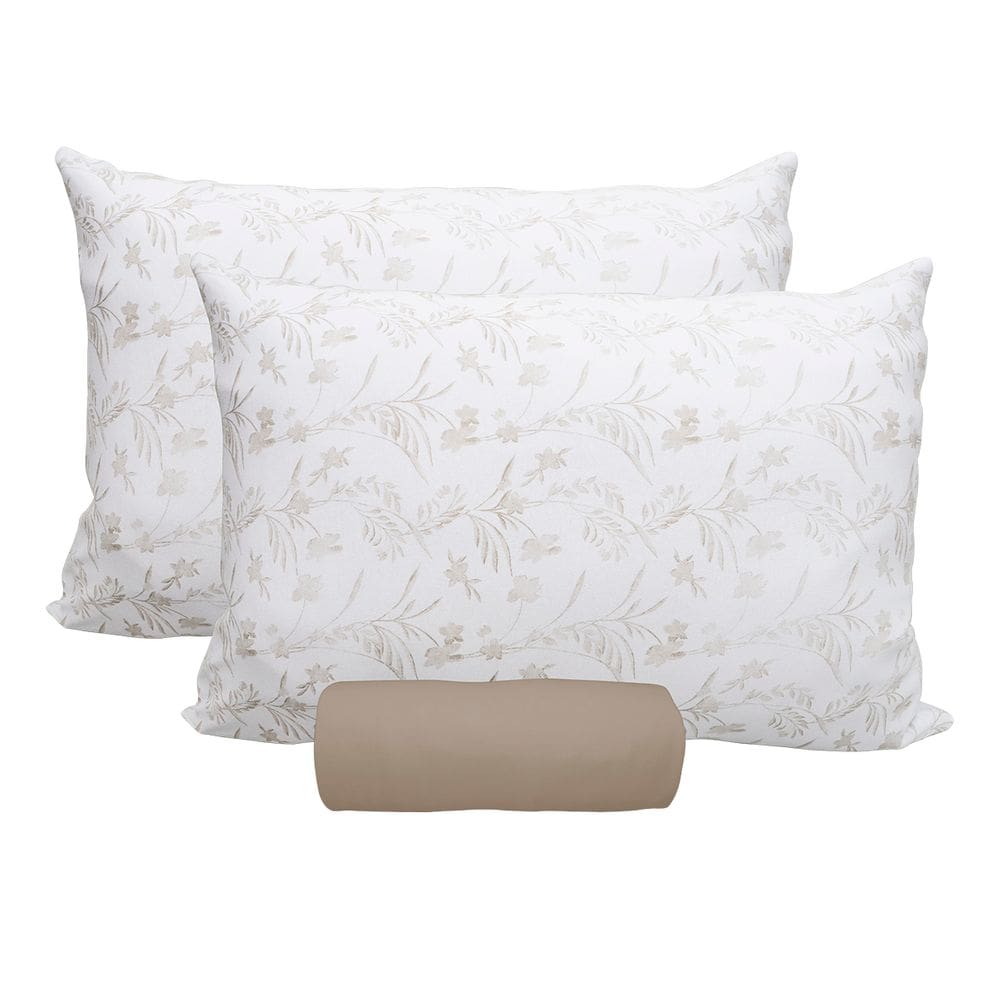 Jogo de Lençol KazzaVip Queen Malha 100% Algodão Premiun Classic Livia 3 Peças Capuccino