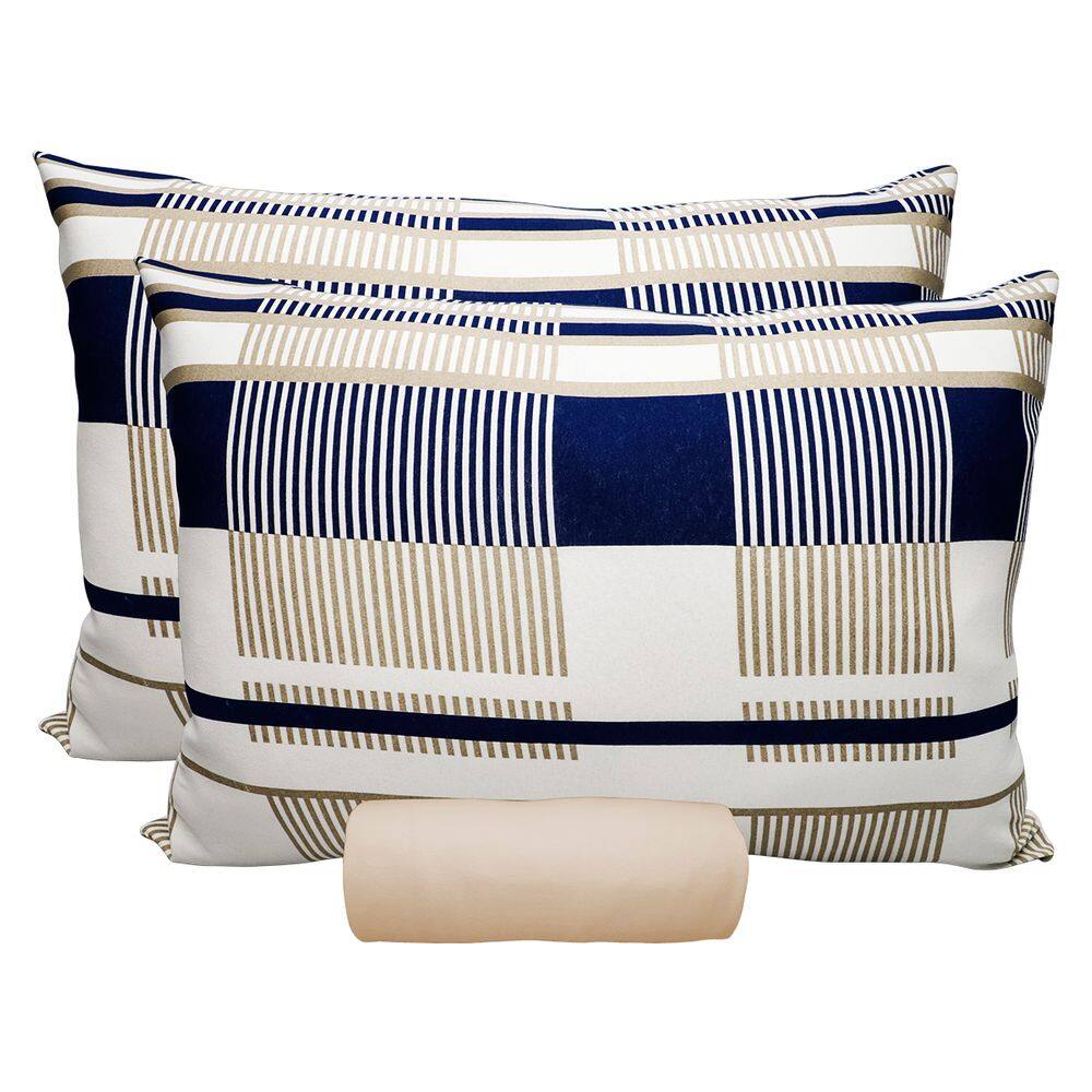 Jogo de Lençol KazzaVip Casal Malha 100% Algodão Lençol com Elástico Valência 3 Peças Bege