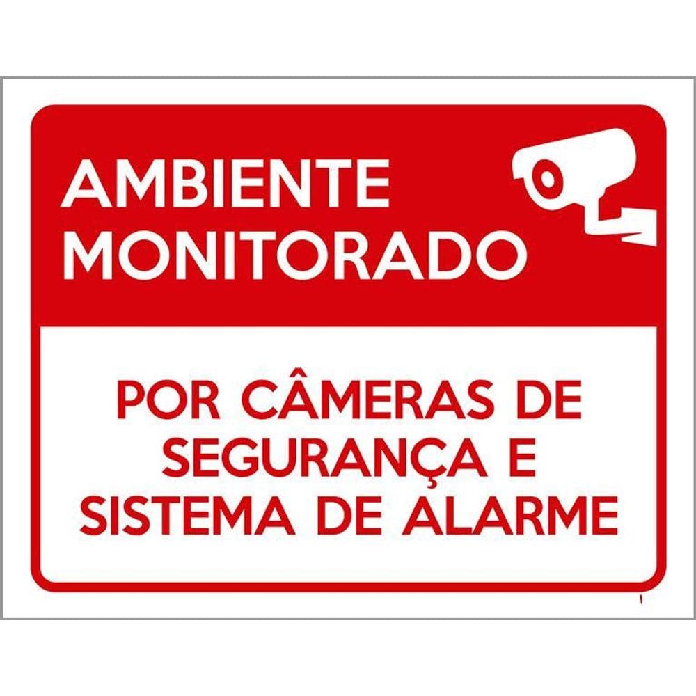 Placa De Sinalização - Ambiente Monitorado 36X46