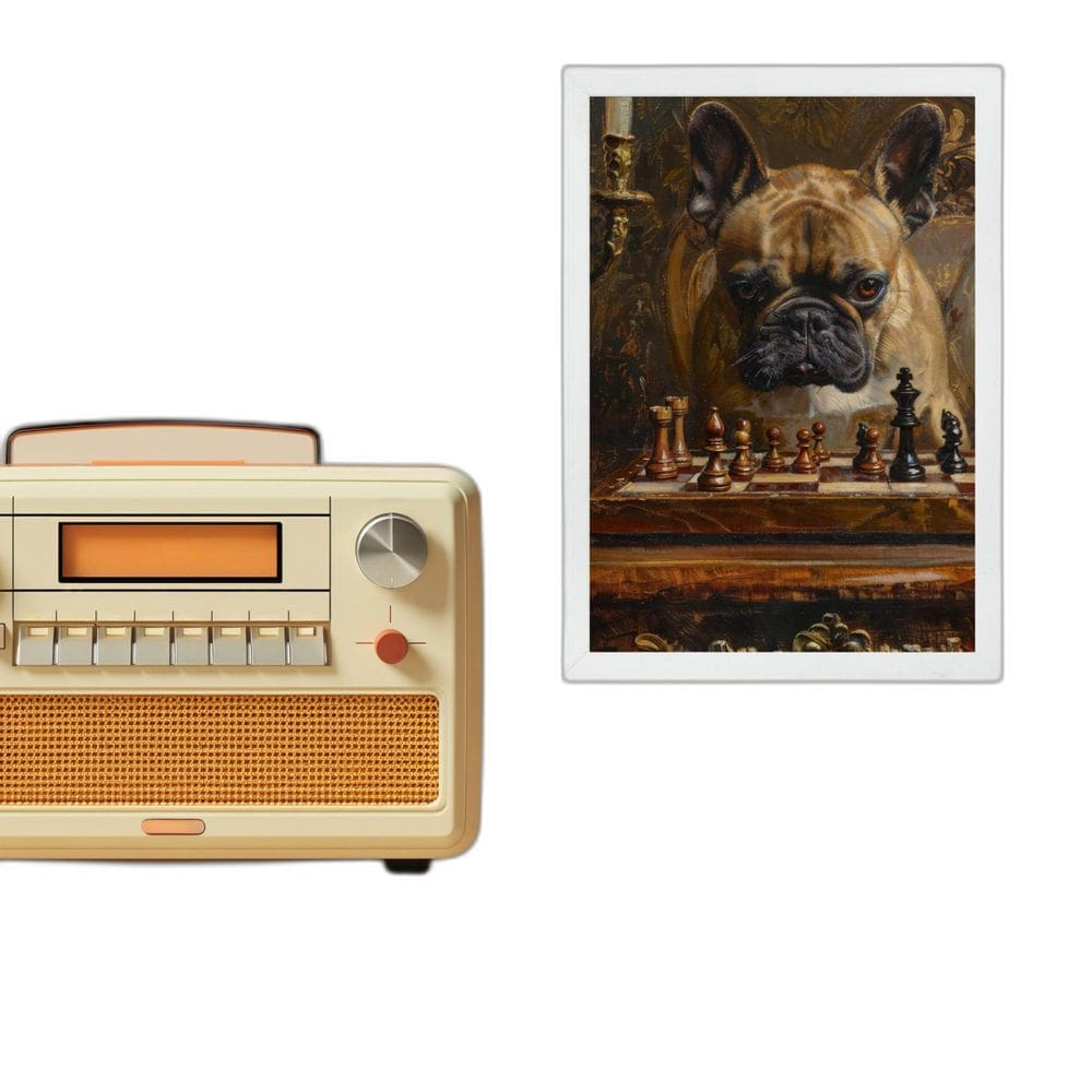 Quadro Jogo Xadrez - Bulldog Francês 45X34Cm