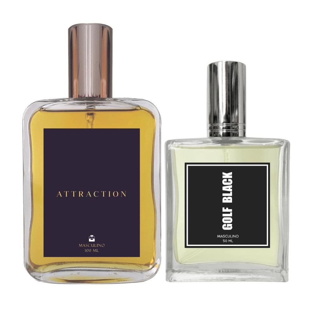 Kit Perfume Masculino Attraction 100Ml + Golf Black 50Ml