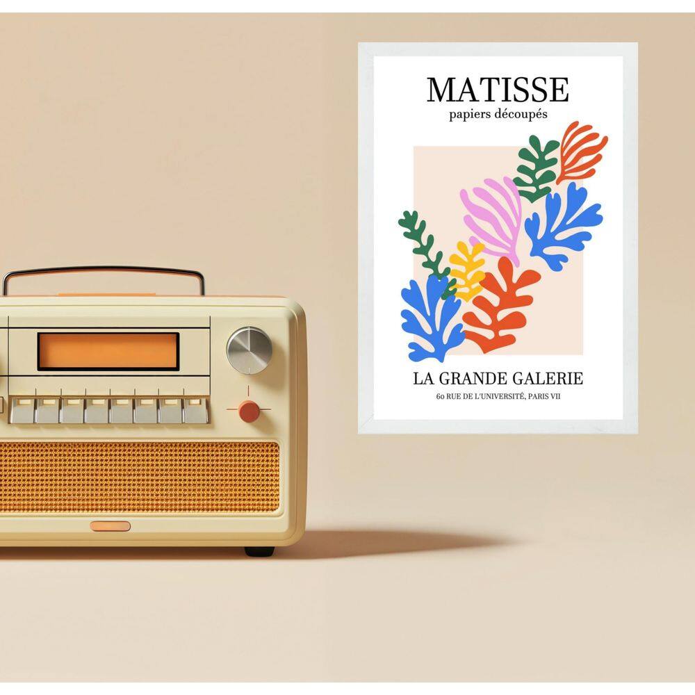 Quadro Poster Arte Matisse Corais Coloridos 24X18Cm