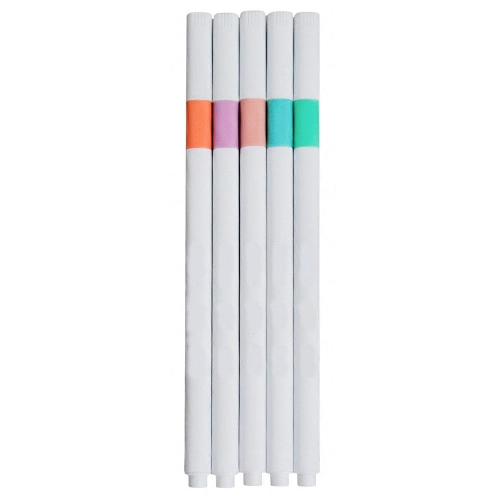 5 Canetas Hidrográfica Ponta Super Fina 0,4mm Cores Pastéis