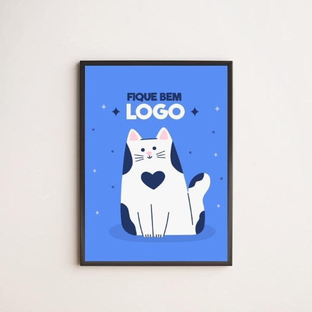 Quadro Decorativo Fique Bem Logo 33X24Cm - Com Vidro