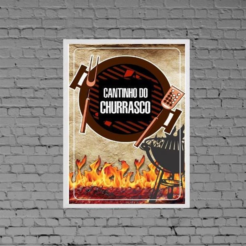 Quadro Churrasqueira Cantinho Do Churrasco 33X24Cm Com Vidro