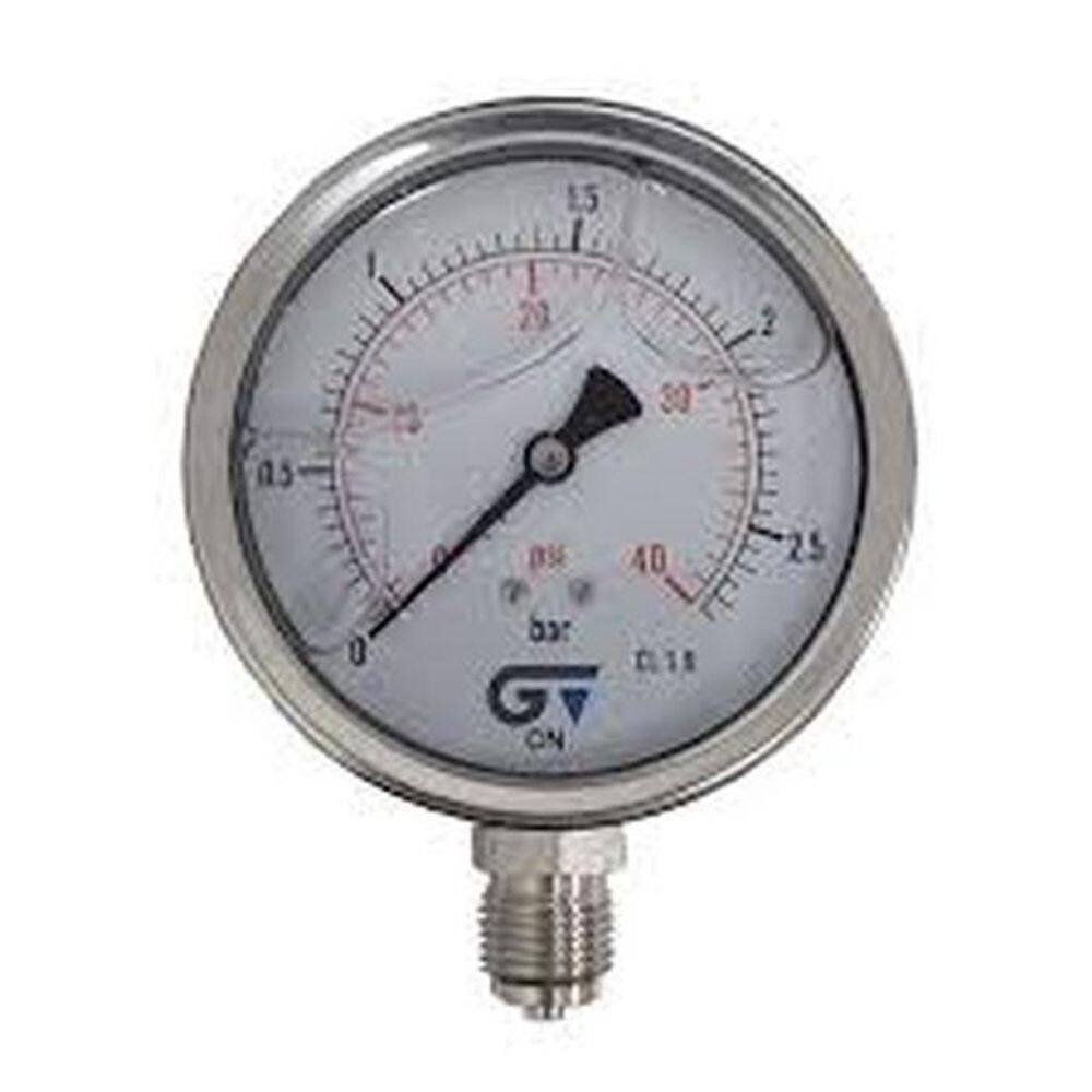 Manometro Com Glicerina Vertical 2,5 Bar 40Psi R.1/4 Npt