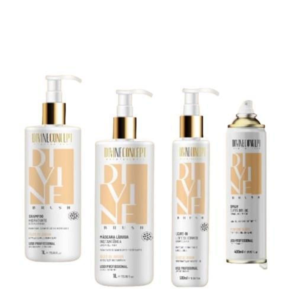 Divine Concept Kit Brush Escova Acetinada 4 Passos