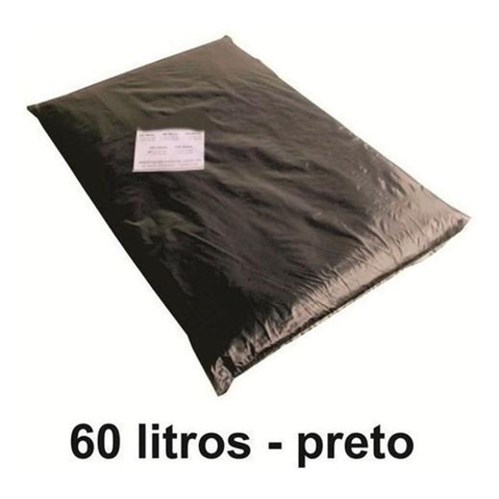 10 Kg Saco De Lixo 60 Litros Preto Reforçado 60L 0,15 Micras