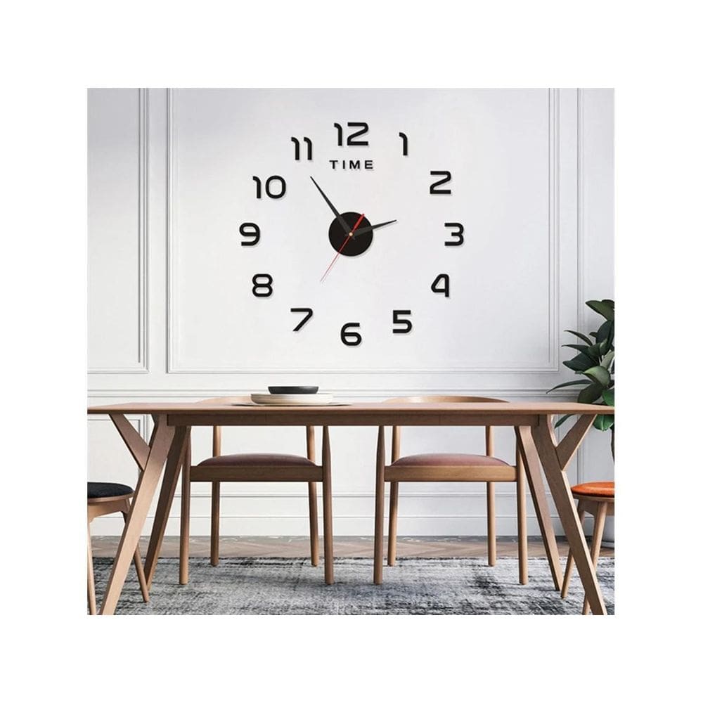 Super Relógio Parede Grande Tipo 3D Luxo Adesivo Decoração