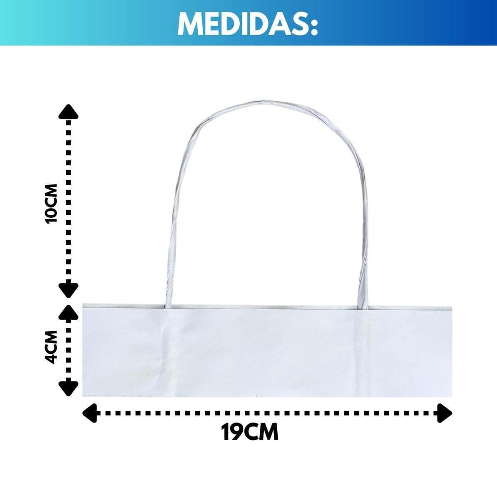 Kit 100 Unidades Alça Papel Branco / Kraft Torcido Sacola 19