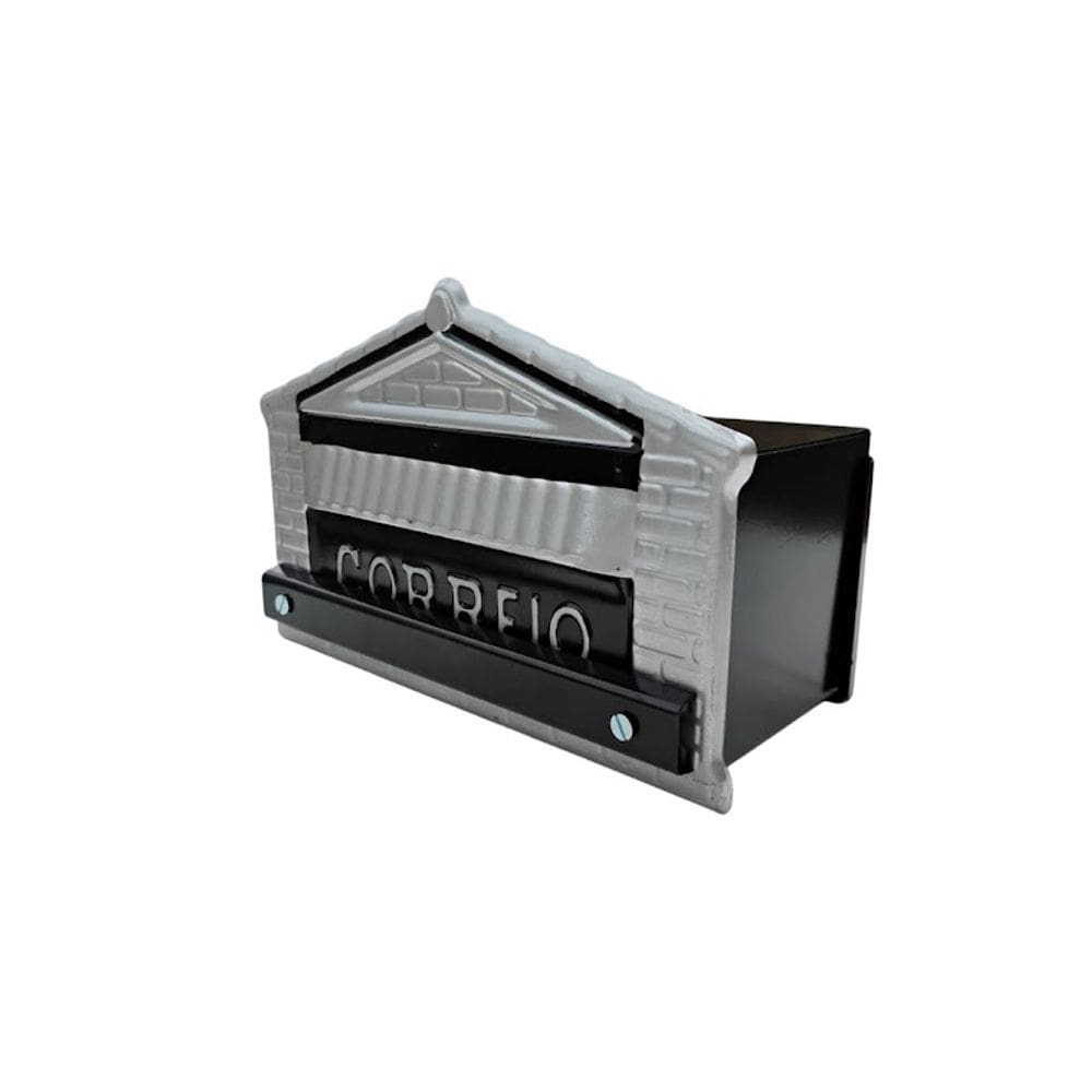 Caixa de Correio Cartas Para Grade Detrás Preta 12x23x11cm