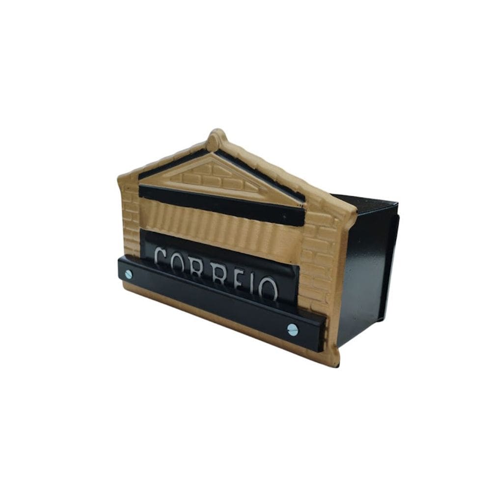 Caixa de Correio Cartas Para Grade Detrás Ouro 12x23x11cm