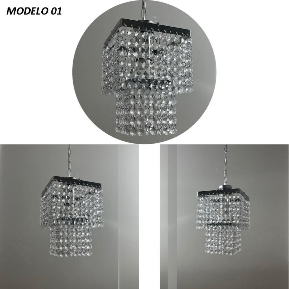 Lustre Pendente Cristal Acrílico Alto Brilho Decoração