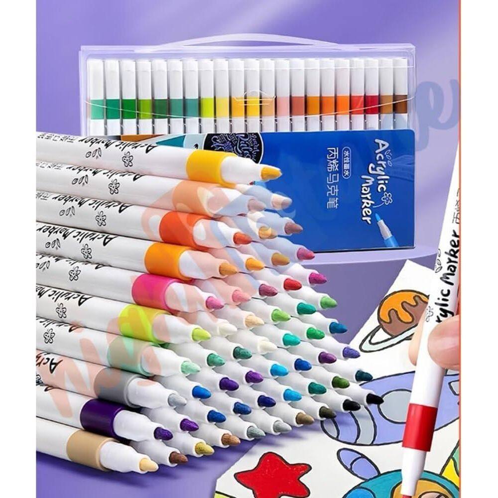 Super Estojo Canetinha 1Linha 60 Cores Acrilic