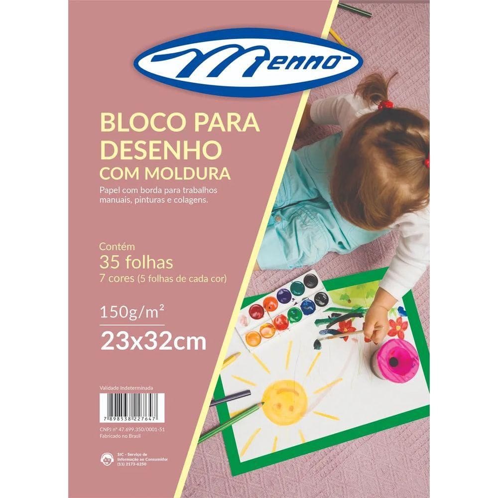 Bloco de Desenho Moldura Colorida 150g 35 FLS - MBD9 - Menno