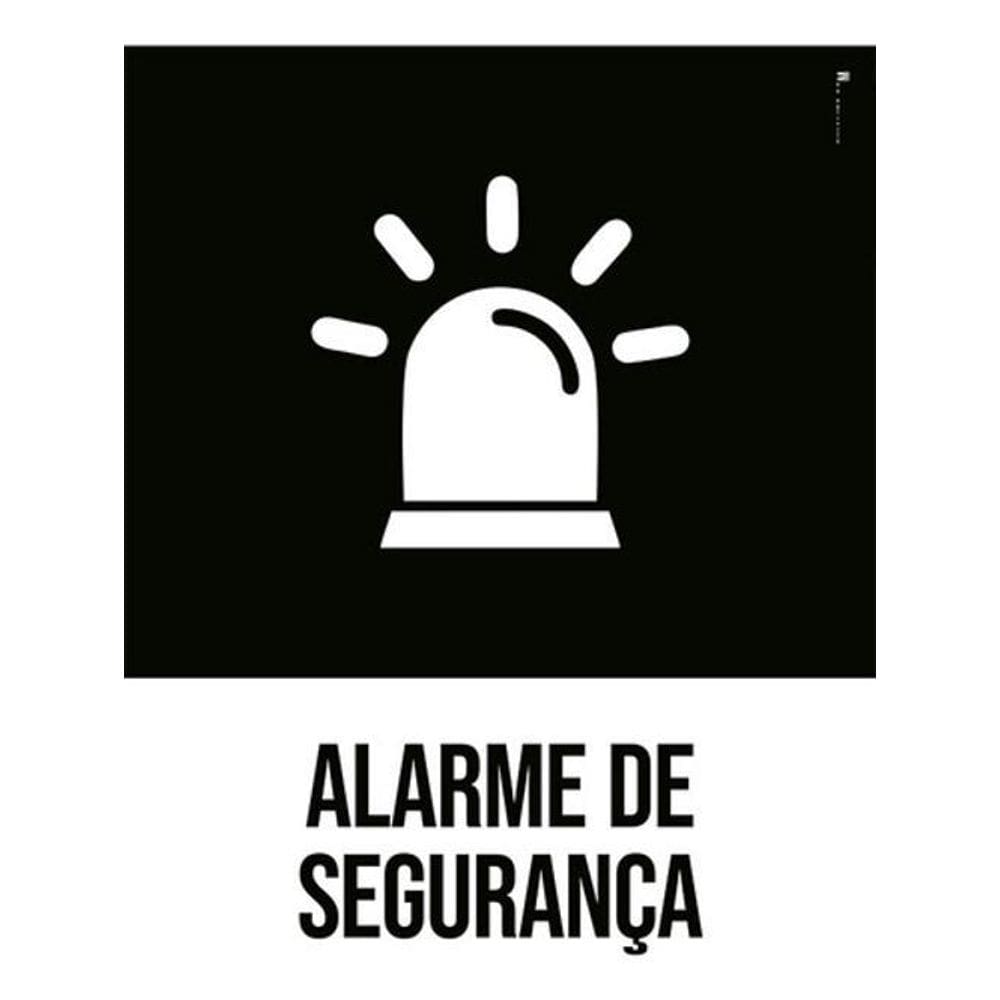 Kit 3 Placas Desenho Alarme De Segurança