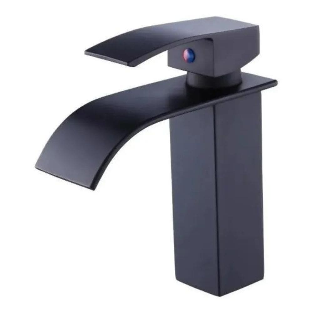 Torneira De Banheiro Monocomando Perfil Baixo Fosco Preto