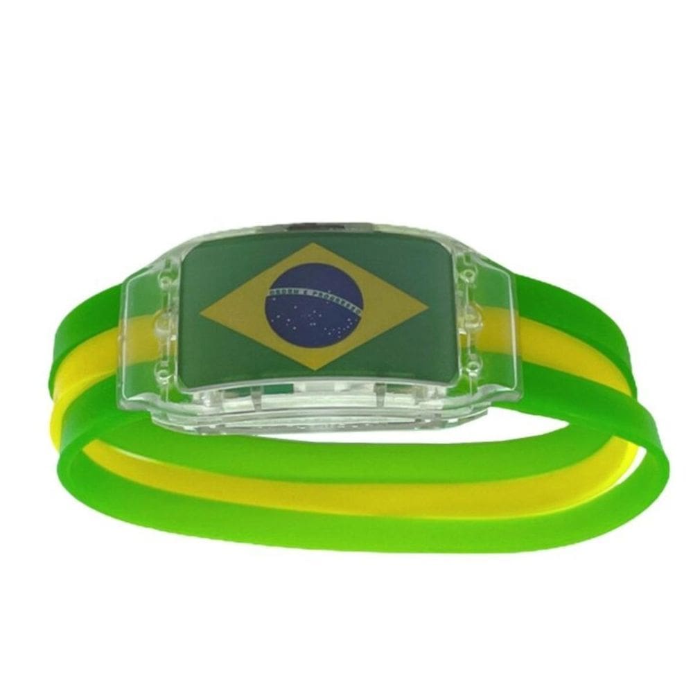 Pulseira Silicone Led Brasil Bandeira