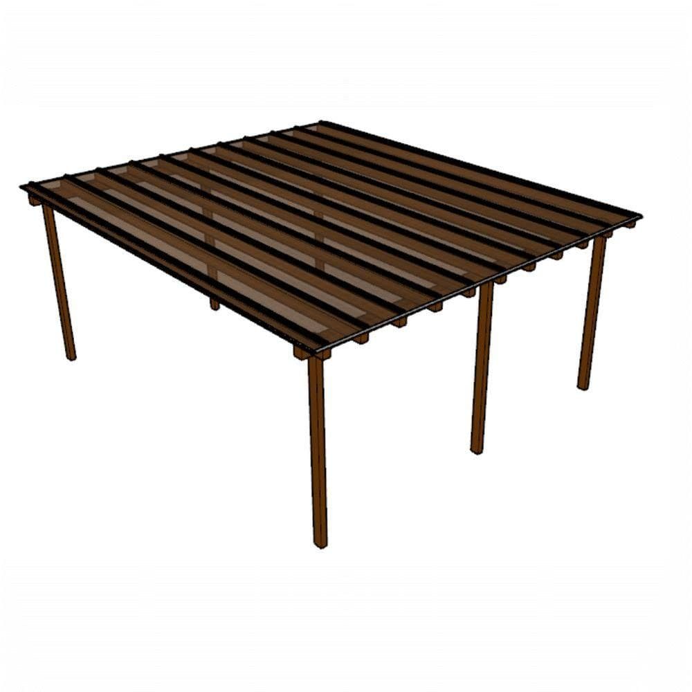 Kit Policarbonato Bronze 4mm 5,00m X 6,00m - Perfis Naturais