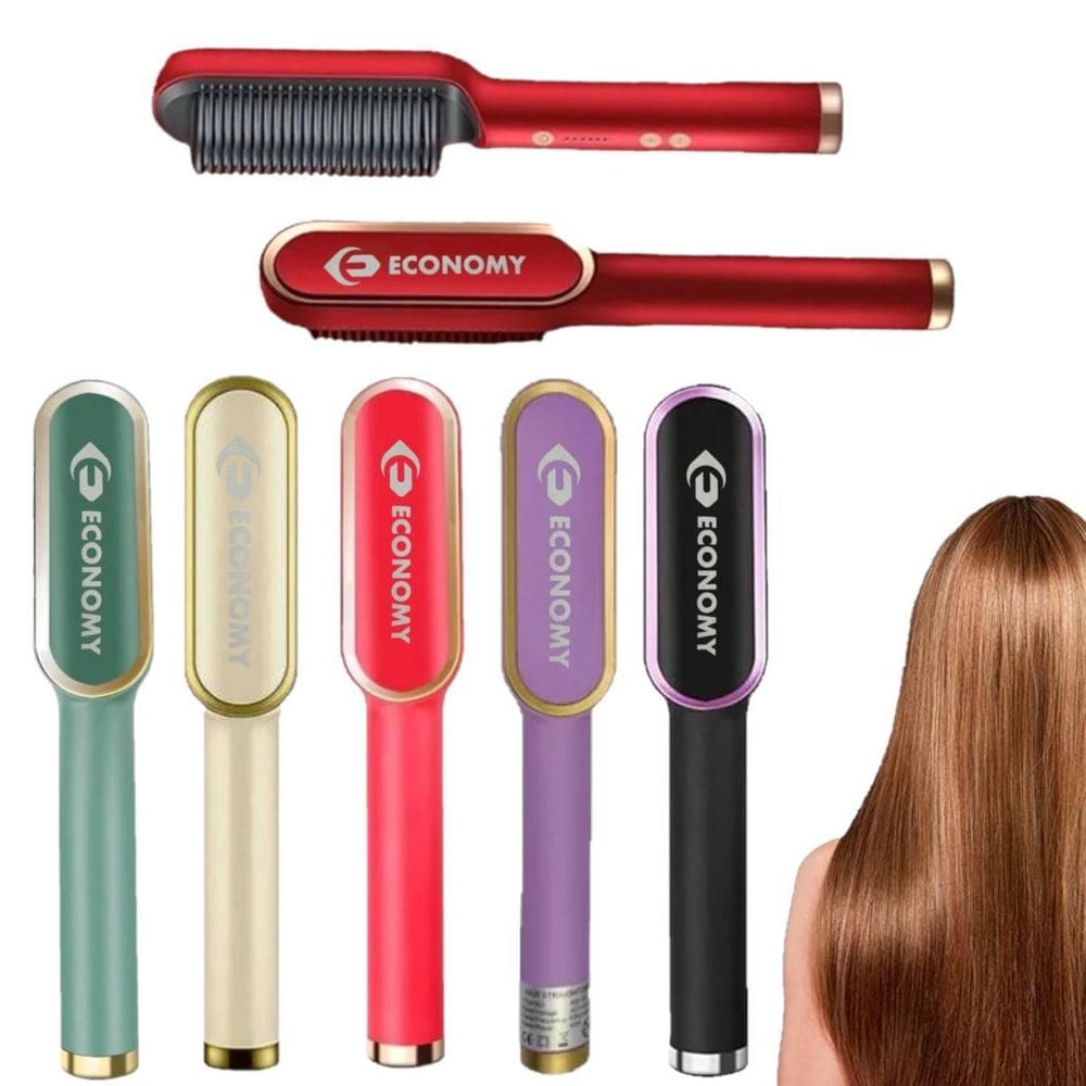 Escova Alisadora Cabelo 3 em 1 Cerâmico Seca Alisa Hidrata