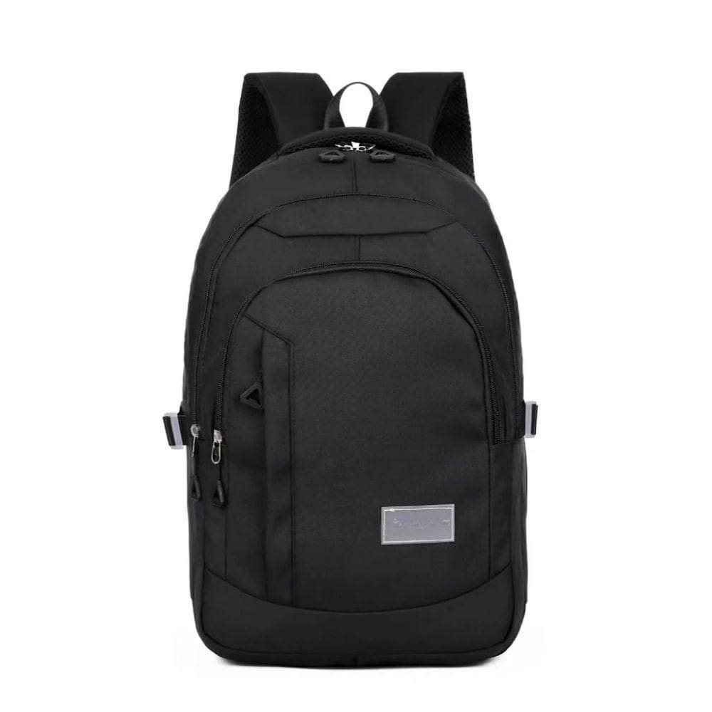 Mochila Grande Reforçada Impermeável Para Notebook 15.6 Faculdade Escola Passeio Unissex Cor:preto