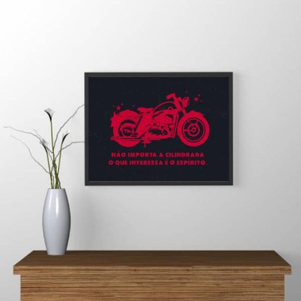 Quadro Moto Não Importa A Cilindrada 24X18Cm - Com Vidro