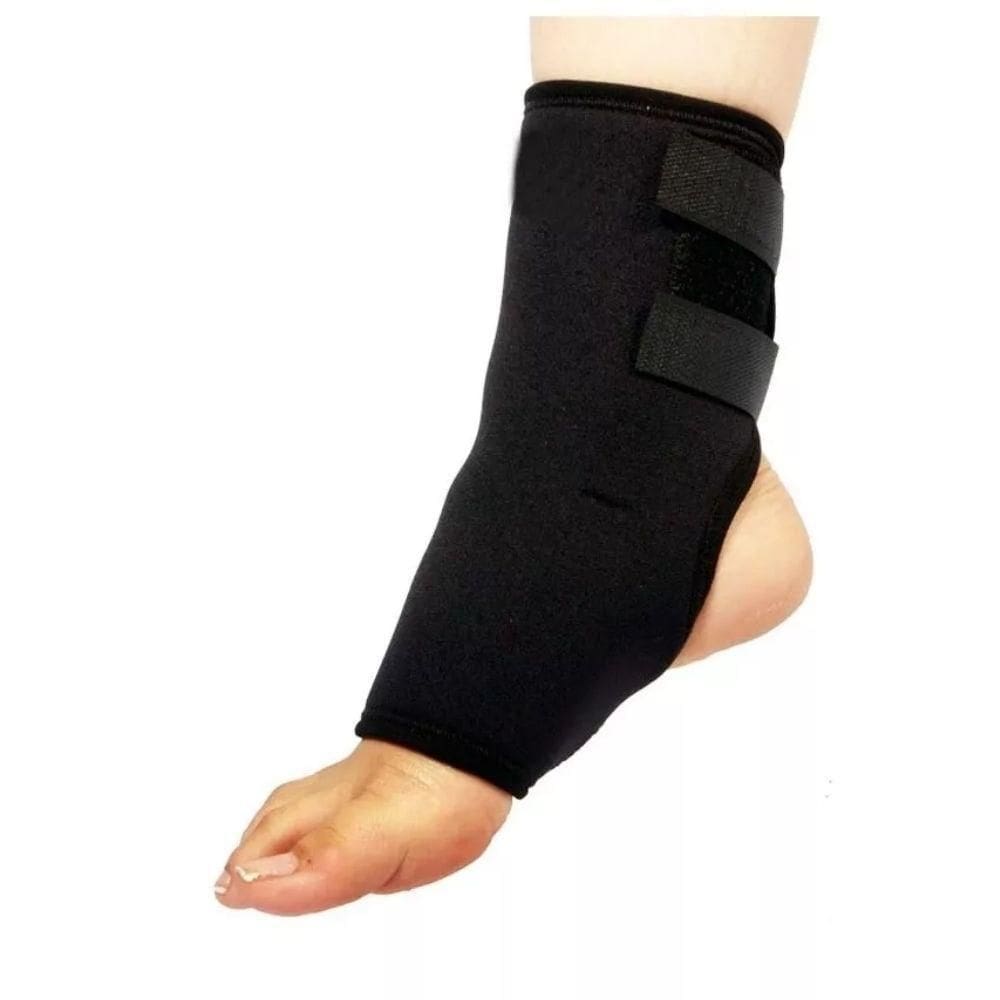 Tornozeleira Ortopédica Ajustável Dk Com Reforço Duplo Cor:preto