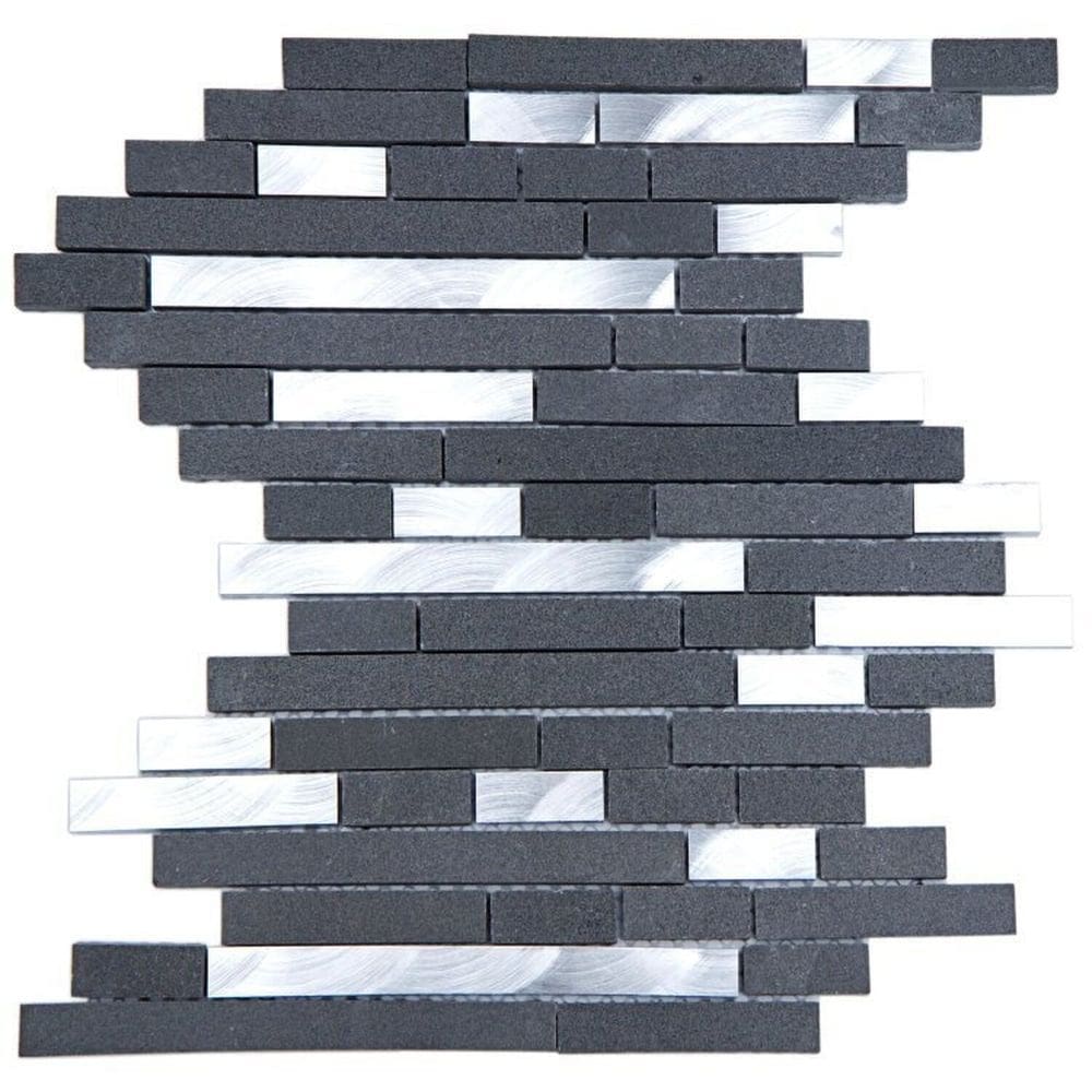 Kit 1m² Pastilha de Vidro Marmore 30cm X 30cm Grafite