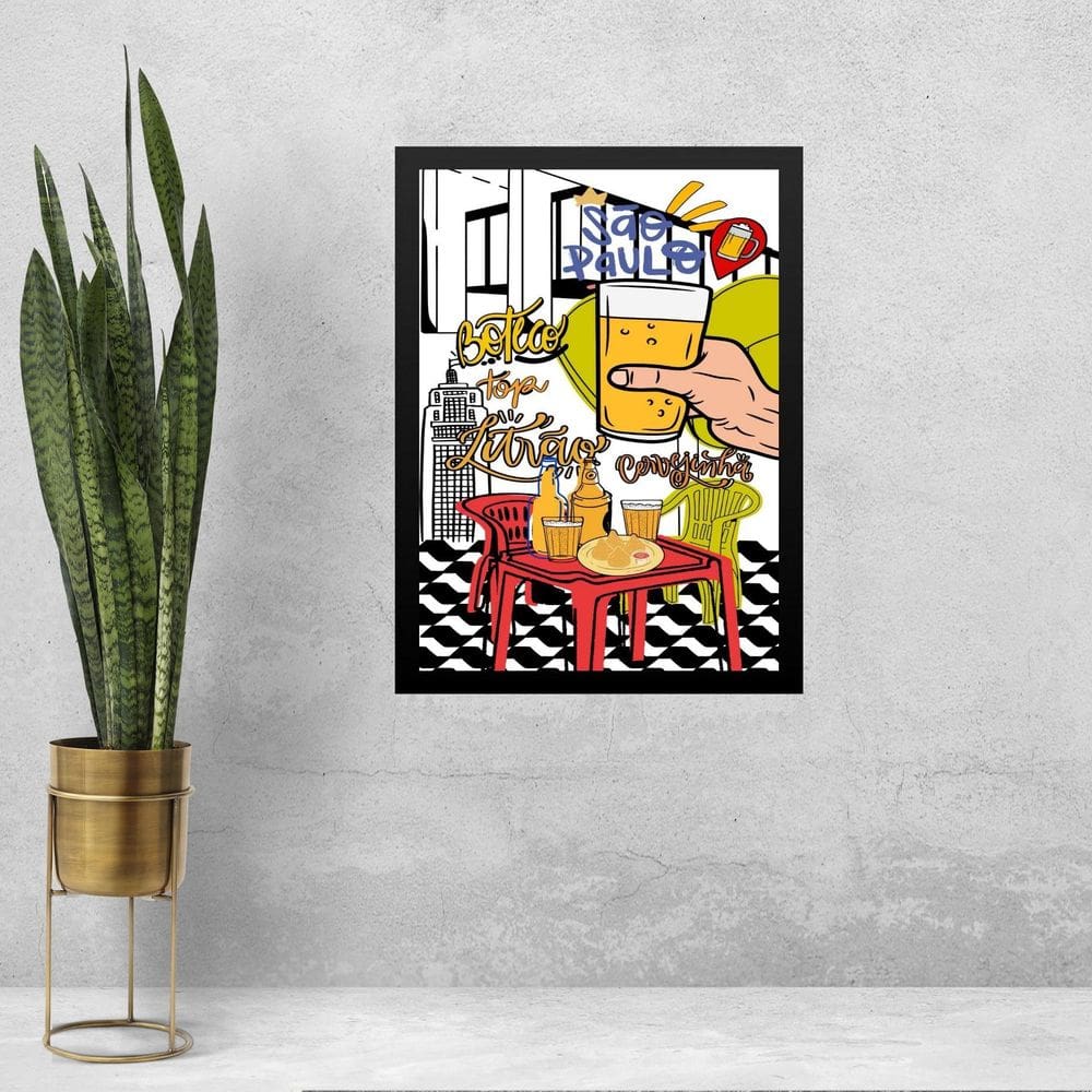 Quadro Decorativo Boteco - 45X34Cm - Com Vidro