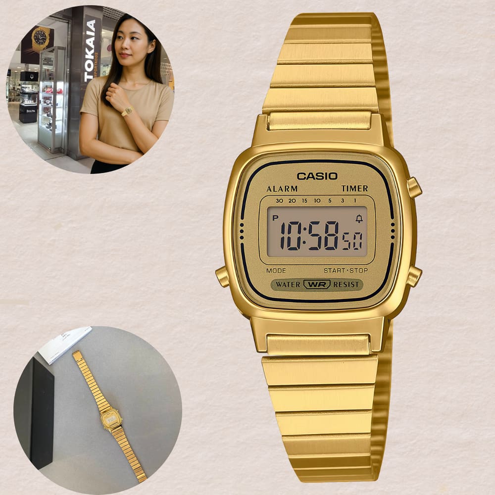 Relógio Casio Feminino Digital Vintage Dourado LA670WGA-9DF