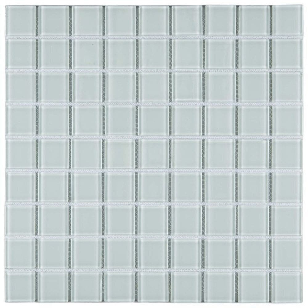 Kit 1m² Pastilha de Vidro Cristal 29cm X 29cm Branco